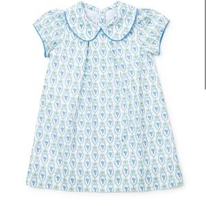 Girls' Woven Dress - Blue and White